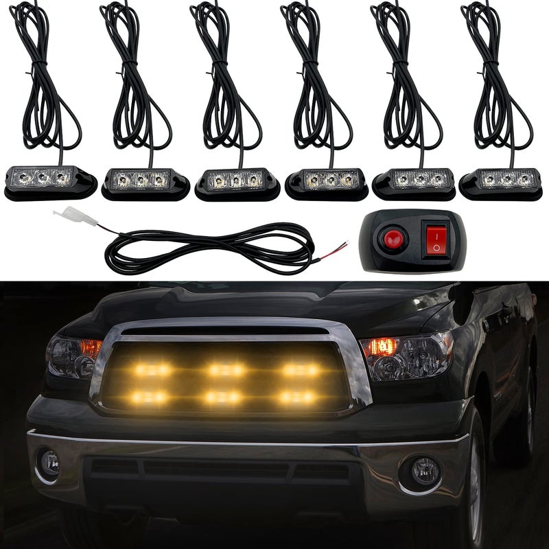 EASE2U E (UPGRADE 2) Led Strobe Lights for Emergency Vehicles Trucks 12-24V IP66 Waterproof (White Amber) - Image 1